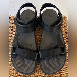 Clarks Cloudsteppers Balta Reef‎ Men’s Sport Sandals Canvas Black Size 10M